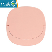 敬平迷你手持发光化妆镜随身便携桌面可立小镜子女小号带灯折叠补妆镜 樱花粉 3色led 800亳安便携式用镜