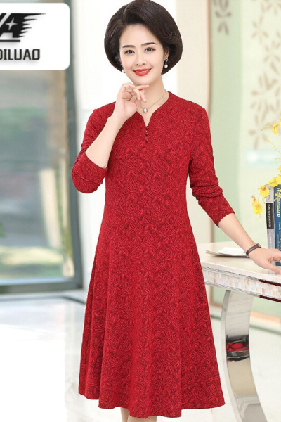 迪鲁奥(DILUAO)授权店铺嫁女儿结婚礼妈妈连衣裙洋气丈母娘岳母亲喜婆婆婚宴礼服高贵秋装