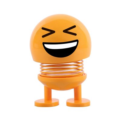 装饰摆件创意小车内饰品可爱表情包个性车载弹簧摇头公仔-开心公仔---摇头表情包摆件