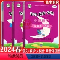 五年级下[语文+数学+英语]套装3册 小学五年级 [正版]2024春 学习探究诊断五年级下册语文+数学+英语(3本装)学