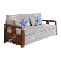 居将 XZS-02 实木沙发床小户型客厅办公室单双人折叠沙发床