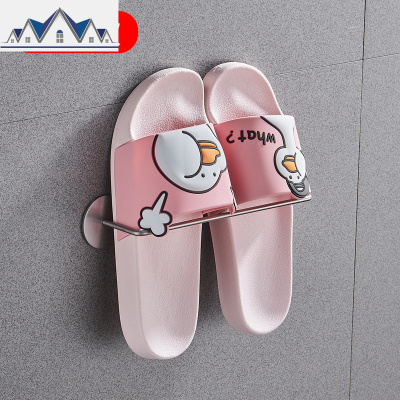 浴室拖鞋架壁挂免打孔卫生间厕所挂架家用不锈钢免钉后鞋架收纳 三维工匠收纳层架