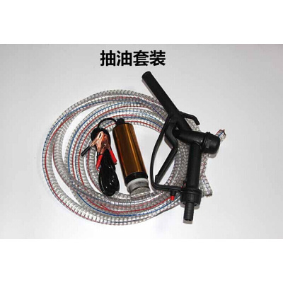 汐岩抽油泵柴油12V 电动24伏加油机加油泵自吸泵潜水油泵油抽子抽油器 24v不锈钢电泵+3米钢丝管+加油枪