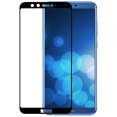 [买2送手机壳]轻万适用华为荣耀9钢化膜honor全屏玻璃贴膜huawei黑色高清手机保护膜