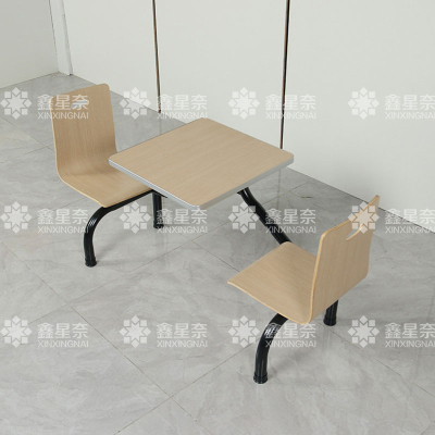 鑫星奈 XXN4040825 连体餐桌椅组合食堂员工餐厅二人位连体餐桌