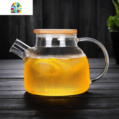 封后耐热玻璃防爆冷水壶套装加厚家用大容量凉水壶凉白开水杯壶果汁壶 FENGHO 1.6L胖胖凉水壶+4只园趣杯(加厚升级