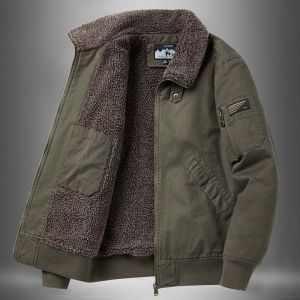 JPDUN冬季羊羔绒棉衣保暖工装棉服新款宽松外套男纯棉外套