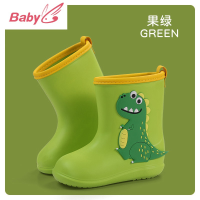 SUNTEK儿童雨鞋男童宝宝雨靴幼儿小孩轻便防滑可爱女童小童恐龙水鞋加绒儿童雨鞋