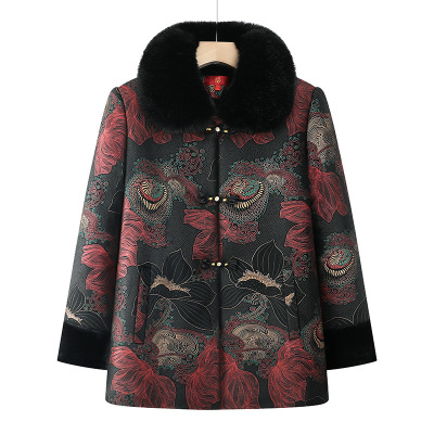 中年女装老年妈妈装棉衣奶奶装棉服外套冬装加绒婆婆装女