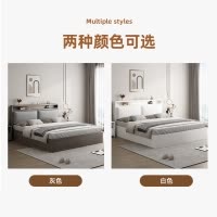 实木床落地软包床家用主卧1米5双人床出租房用经济型1.8m单人床