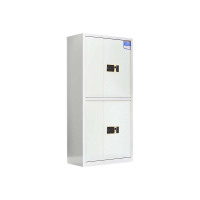 正斌保密柜财务档案柜文件柜办公室资料储物柜保险柜电子密码国保锁通双节白色-指纹密码锁