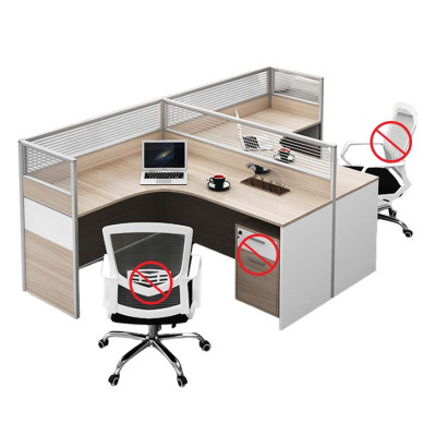 铭威盾职员屏风办公桌椅组合办公室财务桌隔断员工桌椅组合T型两人位(不含柜椅)