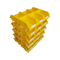 翌嘉YJ4121772 斜口组合式零件盒收纳分类货架型盒箱 黄色双面30只 600*500*695