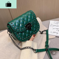 包包女包2020上新春夏新款韩版时尚铆钉菱格小方包时尚链条斜挎包NEW LAKE女斜挎包