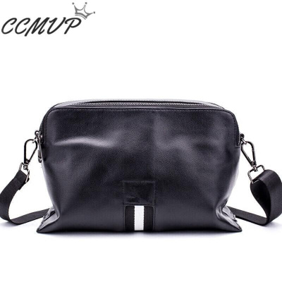 CCMVP品牌自营质量保证-CCMVP单肩包男包真皮手提手拿包软皮牛皮商务休闲斜挎包背包男士包包黑色默认颜色