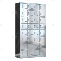 悦山不锈钢餐具碗柜食堂员工多门储物柜201不锈钢32门磁吸锁YSOA11FO32MW201C