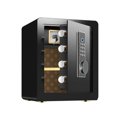 臻远 ZY40618091 小型保险柜密码保险箱全钢防盗保管箱 45cm黑色指纹密码款