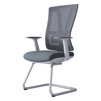 臻远 ZY-6676 办公椅弓形椅网面电脑椅会议椅宿舍椅学习椅 白胶