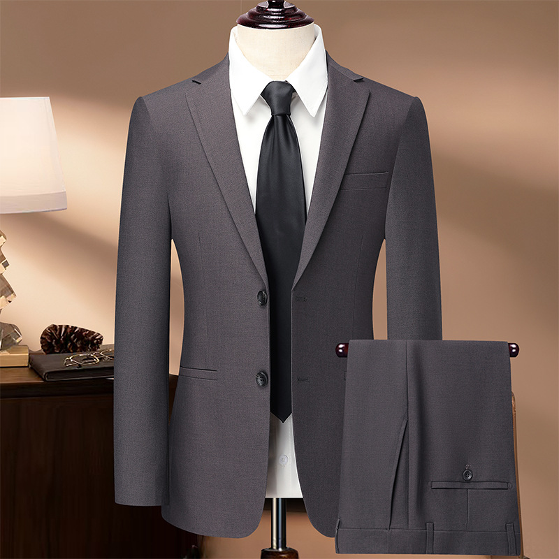 含羊毛套装西服男影楼套装西装韩版职业正装西服结婚礼服套西伴郎