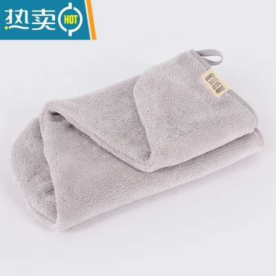 敬平无印艮品干发帽女吸水速干浴帽包头巾可爱韩国加 浅灰色