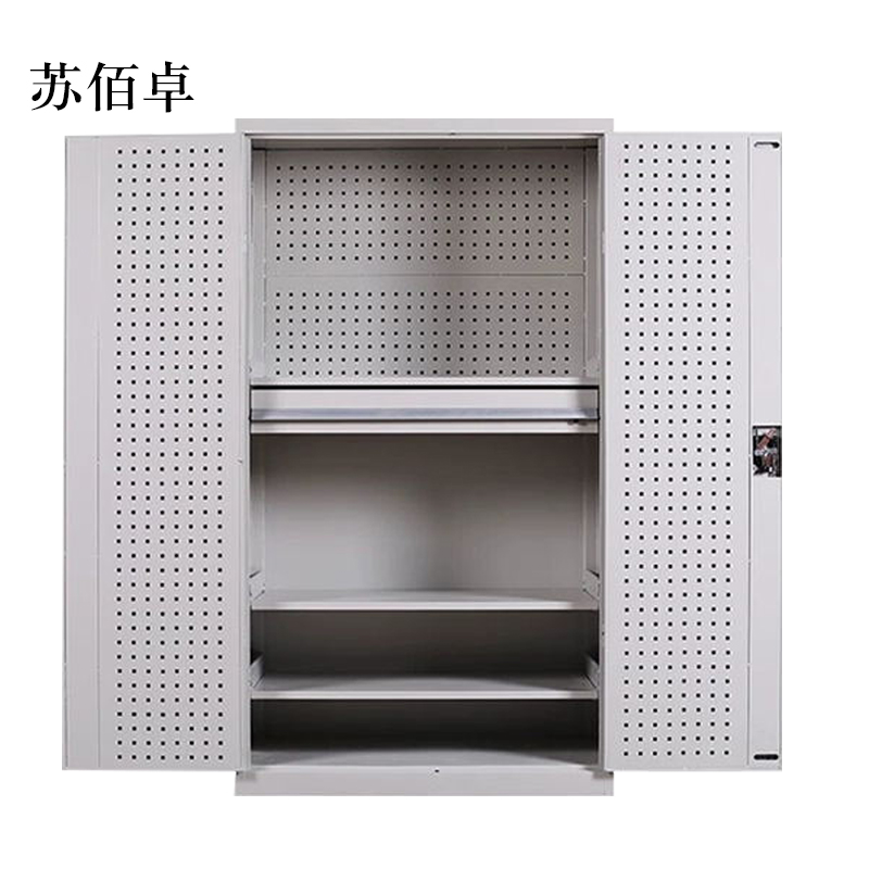 苏佰卓工具柜加厚铁皮储物柜工厂车间用带抽屉汽修多功能收纳柜通门内一抽柜灰白色