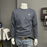 秋冬新款圆领卫衣男士简约时尚长袖体恤打底衫修身上衣服潮流休闲_275