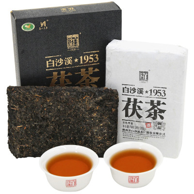 白沙溪BAISHAXI湖南安化黑茶御品茯茶318g金花茯砖茶茶叶礼盒装2015年老茶