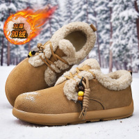 大码冬季新款雪地靴防滑男靴防寒东北棉靴保暖透气皮面男鞋加绒