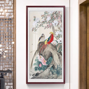 维诺亚新中式玄关装饰画走廊过道竹子画节节高升壁画客厅沙发背景墙挂画