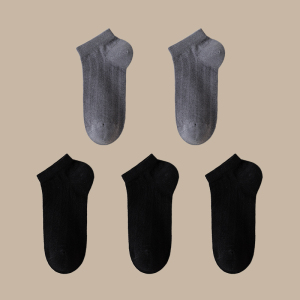 [5双装]猫人男士短袜抗菌防臭吸汗透气网眼船袜运动短筒袜子男