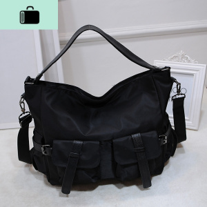 牛津布大包2020新款欧美托特包女大容量手提包防水尼龙单肩斜挎包NEW LAKE 黑色女斜挎包