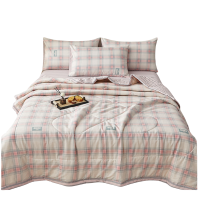 铭思沃四件套2.0m床 粉格 套