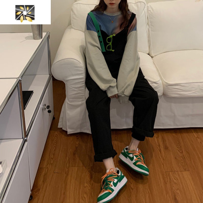 暖青汇休闲时尚套装女秋冬2021新款韩版小个子卫衣背带裤洋气减龄两件套卫衣