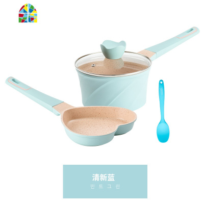 韩国迪迪尼卡宝宝辅食锅婴儿童不粘锅多功能蒸煮粥抖音奶锅 FENGHOU 萌熊粉色煮锅+盖子+硅胶勺子+蒸屉