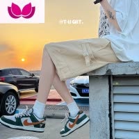 七斓工装短裤夏季男薄款ins高街潮牌外穿大裤衩潮流美式休闲五分裤子