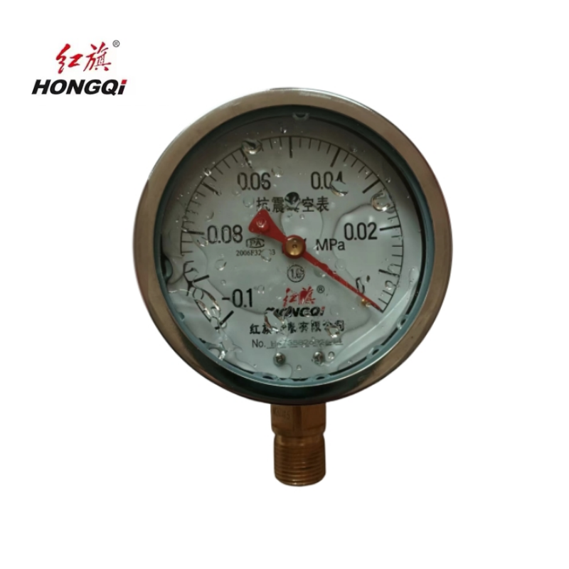 红旗 耐震负压表定制检测款YTN100(默认-0.1-0MPA 其他压力需备注) 块