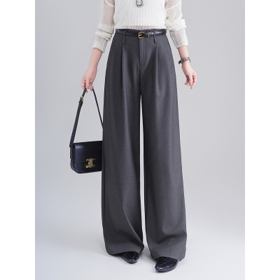 高级感休闲阔腿裤女20266春季新款高腰垂感宽松直筒拖地裤