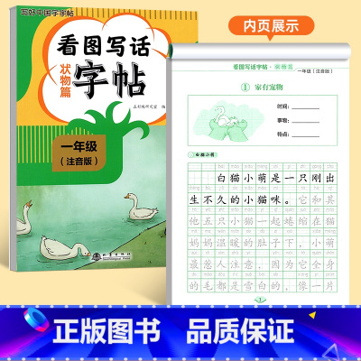 [一年级]看图写话状物篇字帖 [正版]看图写话一年级二年级练字帖小学生字帖每日一练上册下册专项训练语文人教版儿童楷书提高