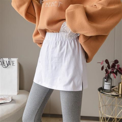 YIBUSHENG网红同款破洞屁帘下摆内搭器打底裙女春秋叠穿毛衣卫衣百搭短裙半身裙