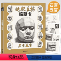 [正版]超级素描临摹卡石膏五官多角度人物头像面像挂像临本图片初学者入门照片对应范画步骤结构体块明暗范本完整稿画册美术生
