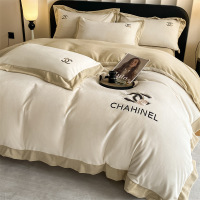 A类轻奢加厚牛奶绒四件套秋冬双面宝宝绒三件套高密刺绣被套床单