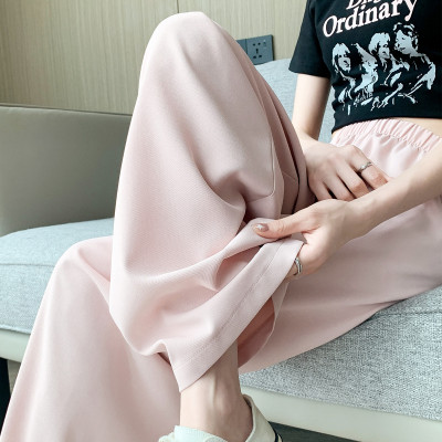 [3件8.5折76.4元,叠加优惠券]唐狮休闲长裤子女春夏季时尚休闲裤宽松休闲高腰垂感阔腿裤休闲阔腿裤