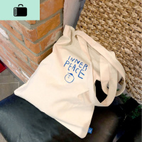 布包女单肩韩国ulzzang简约手提袋日系原宿文艺学生书包百搭NEW LAKE 白色女士单肩包