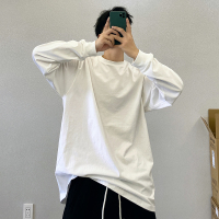 SUNTEK春秋新款潮流棉白色百搭宽松叠穿打底衫长袖T恤男士内搭上衣白tT恤