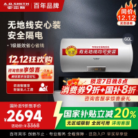 AO史密斯60升电热水器 无地线可安装 专利安全隔电 金圭内胆 速热节能 一键中温保温E60VDS 预约洗浴