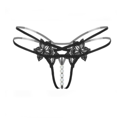 女式情趣内裤女生三角裤性感蕾丝花边开档珍珠丁字裤女士全透明性感诱惑女性情趣内衣女人透视夫妻调情长夜漫漫成人性用品
