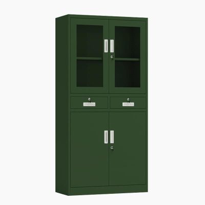 DXBG绿色铁皮文件柜办公室档案柜资料柜财务凭证柜钢制办公柜子加厚二斗器