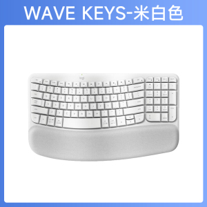 罗技人体工学系列WAVE KEYS无线蓝牙键盘带掌托办公舒适