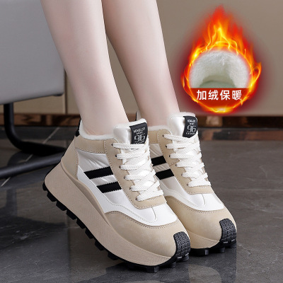 ins韩版厚底老爹鞋秋季新款街拍学生跑步运动鞋加绒鞋