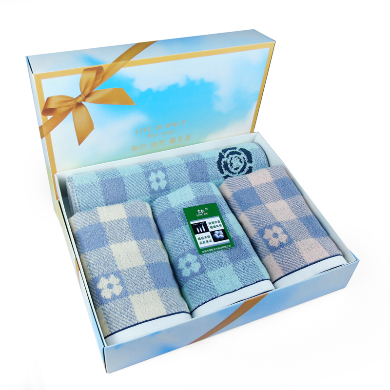 莺歌纯棉极限32股系列毛巾小香风035 ( 75*35*4二色随机)4条/盒